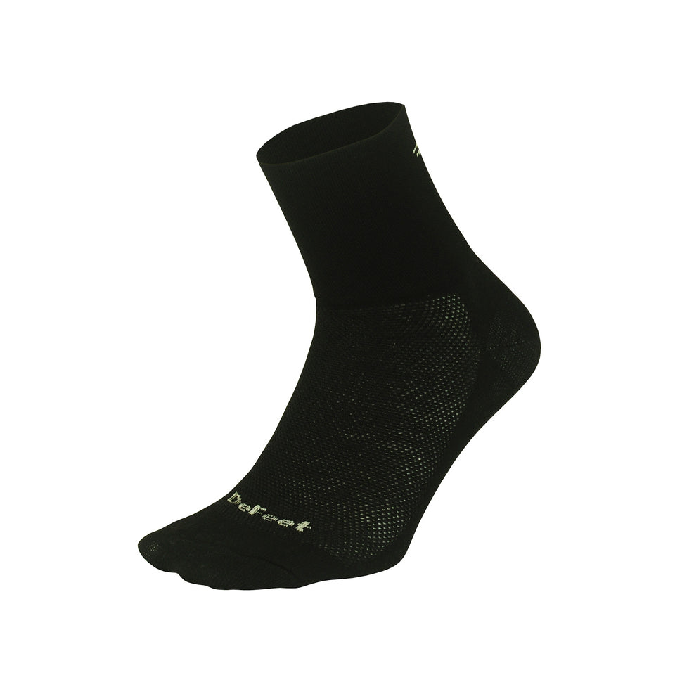 DeFeet Made in USA Cycling Running Performance Socks Aireator 3" D-Logo Black Calculus Victoria BC Canada