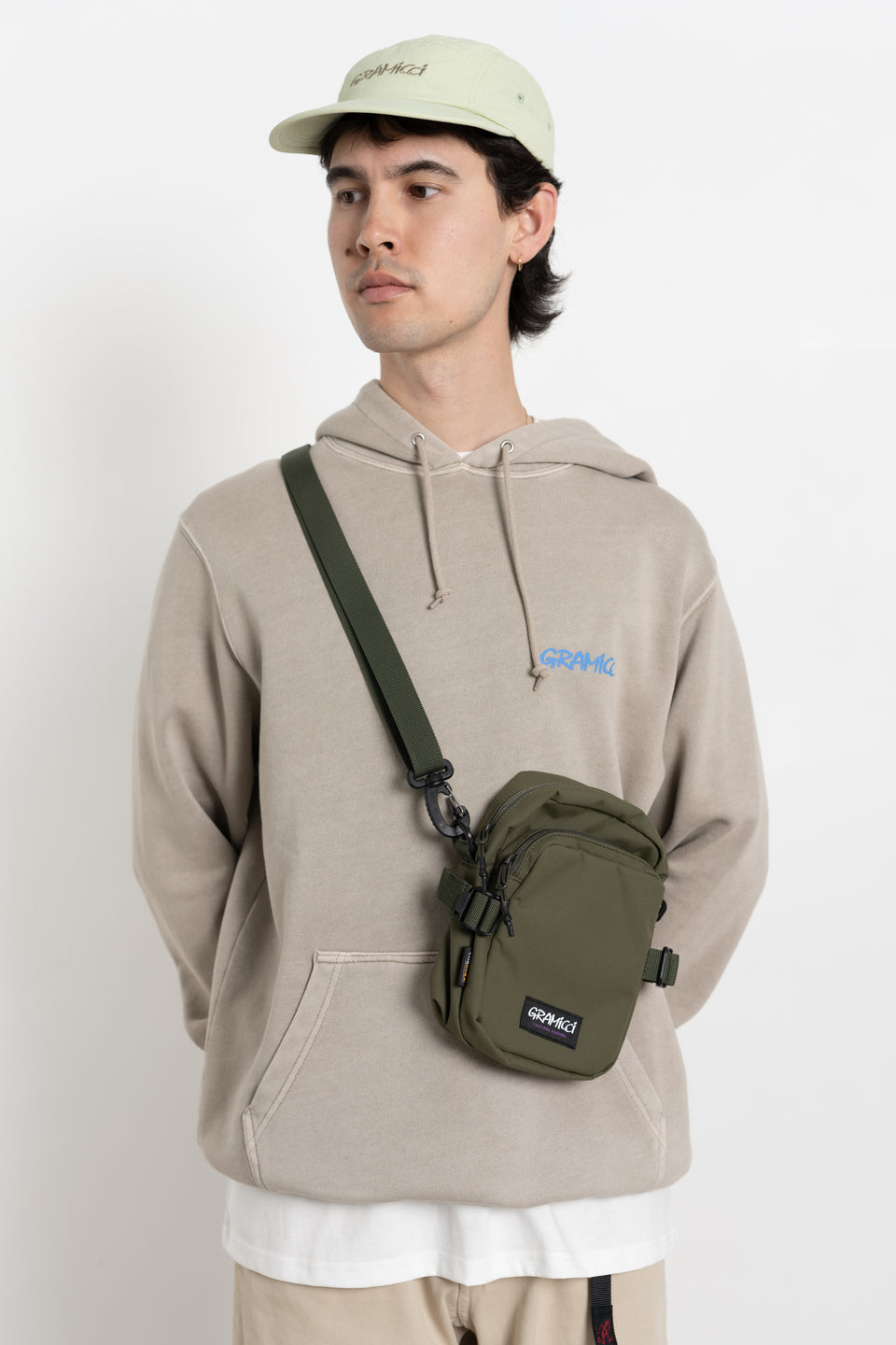 Gramicci Japan SS24 Men's Collection Calculus Clothing Online Canada Cordura Mini Shoulder Bag Olive
