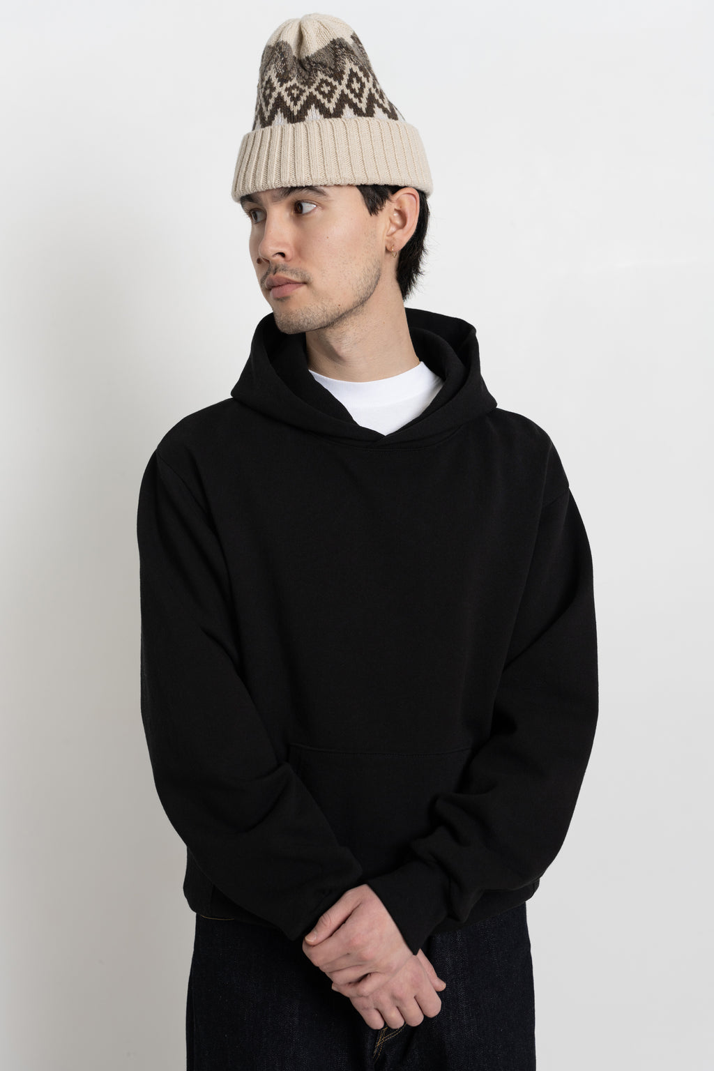 Heavy Fleece Hooded Sweatshirt Black / Calculus Victoria