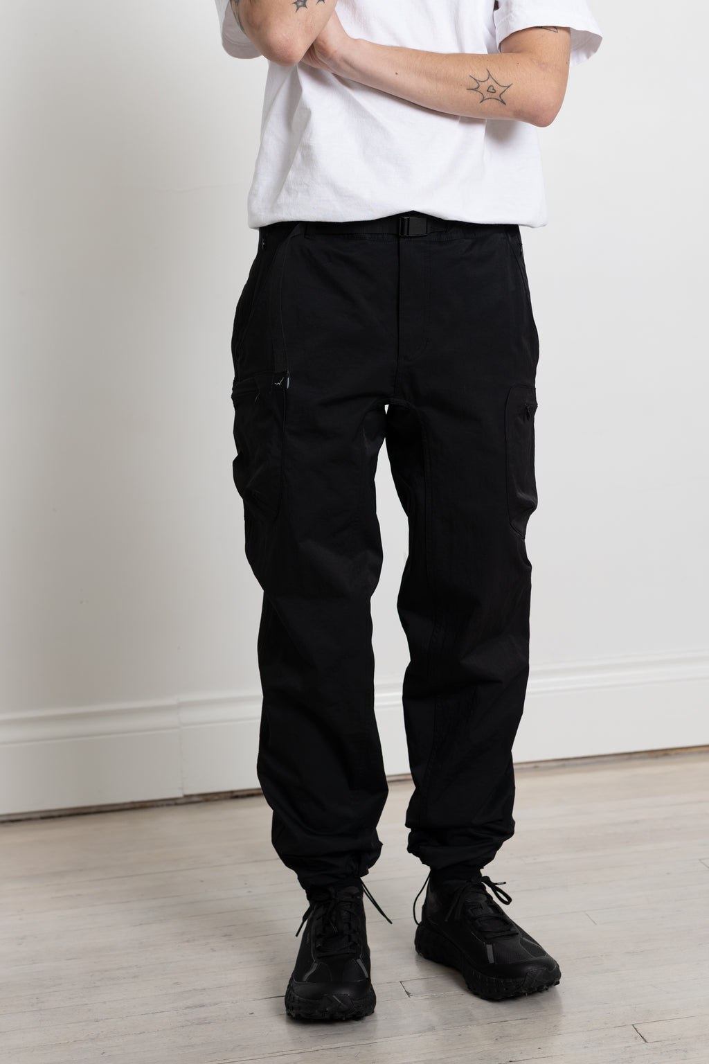 STRETCH SLIM TWILL CARGO PANT BLACK – NRML