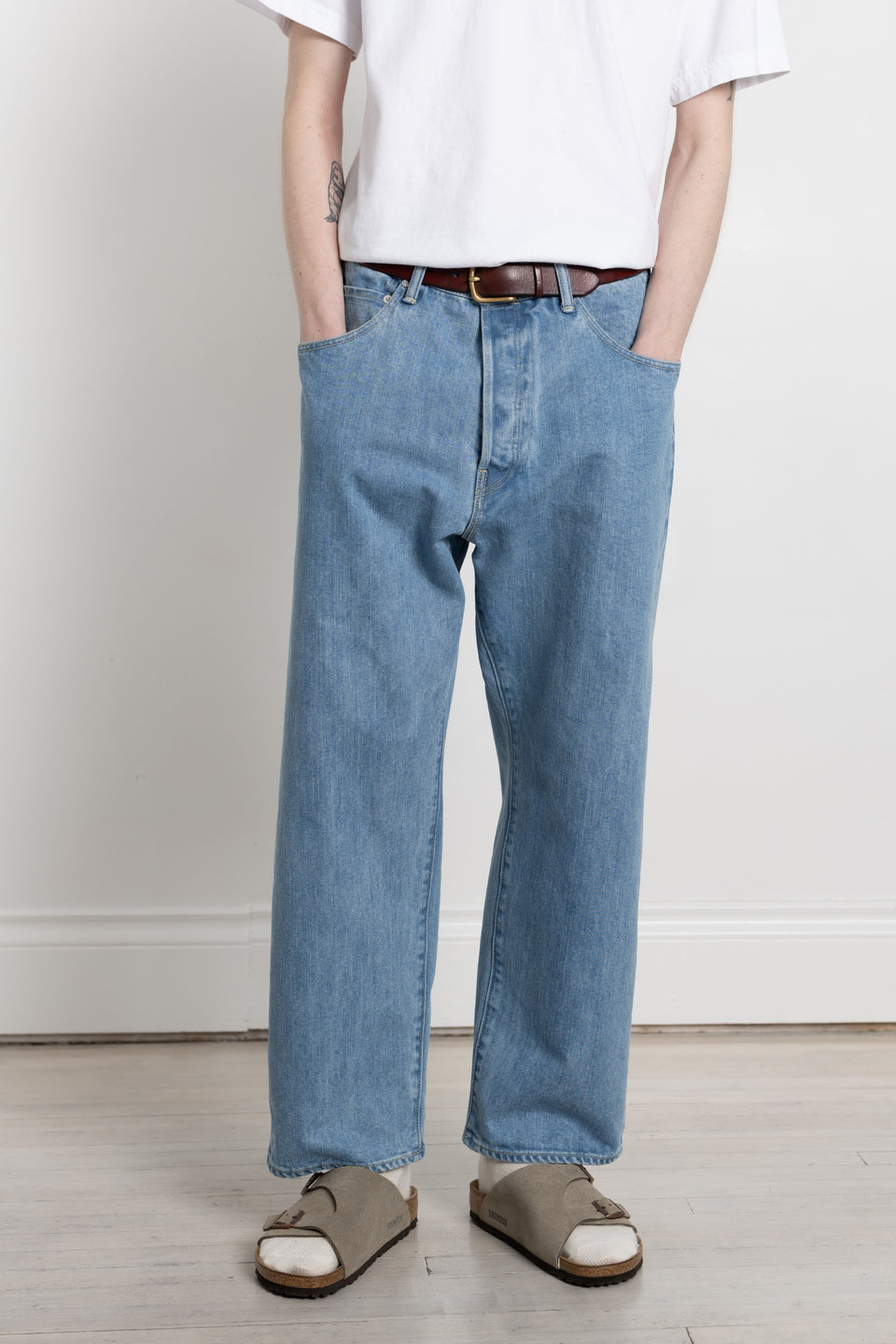 HATSKI Made in Japan 24SS Men's Collection Wide Tapered Selvedge Denim Used / Ice Blue Calculus Victoria BC Canada