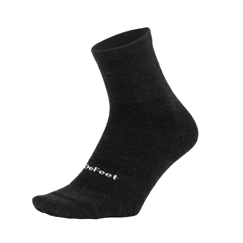 DeFeet Made in USA Cycling Running Performance Socks Wooleator Pro 3" D-Logo Charcoal Calculus Victoria BC Canada
