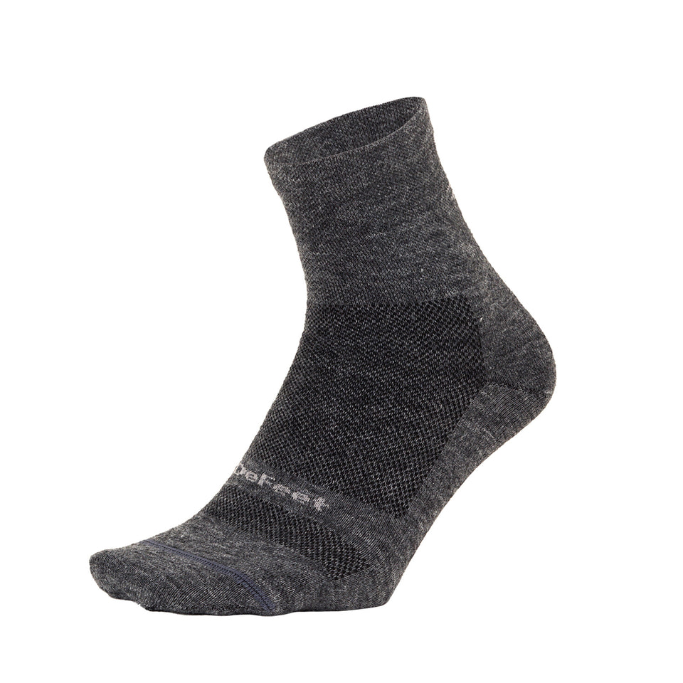 DeFeet Made in USA Cycling Running Performance Socks Wooleator Pro 3" D-Logo Gravel Grey Calculus Victoria BC Canada