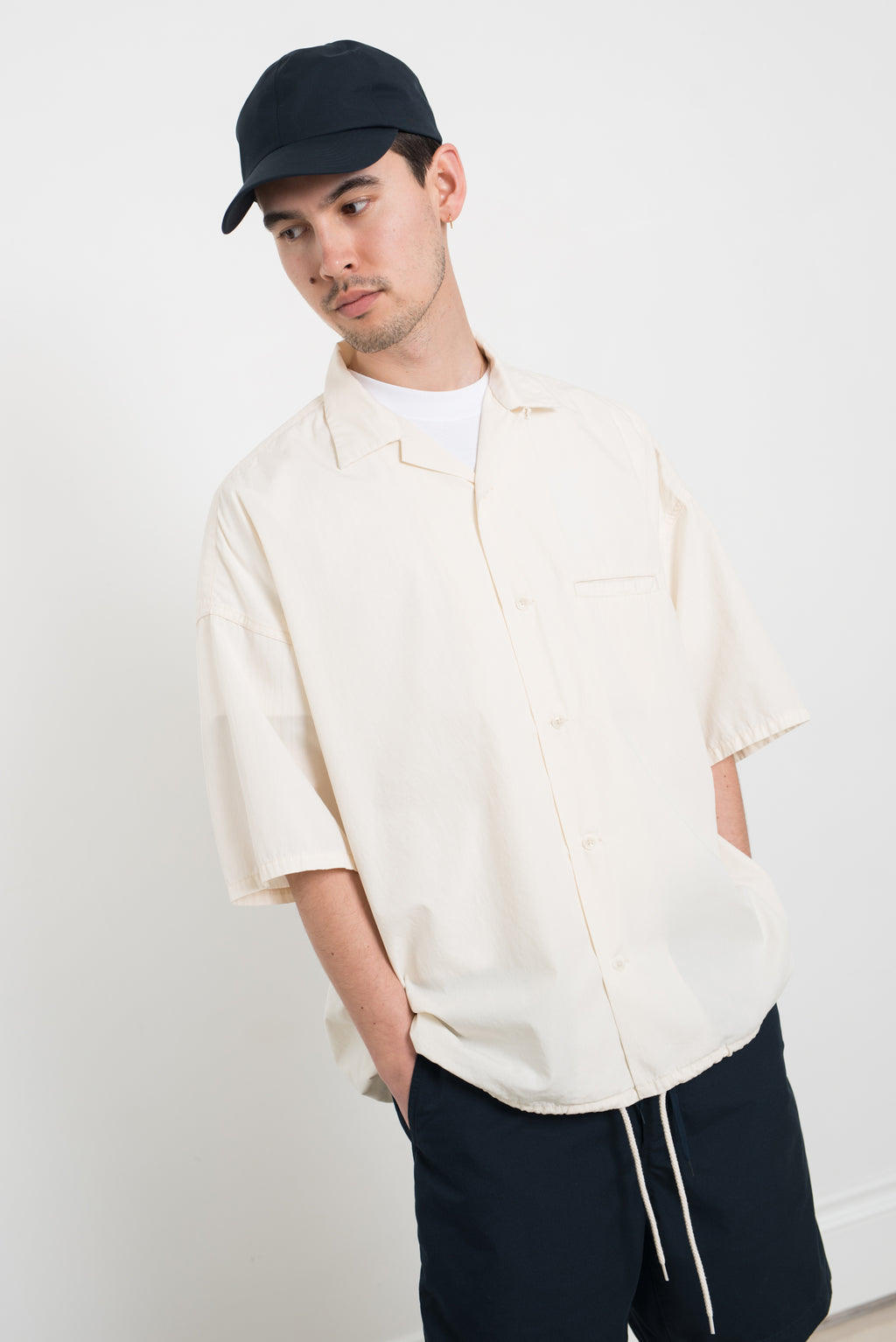 White Uniform Button-Front Shirt