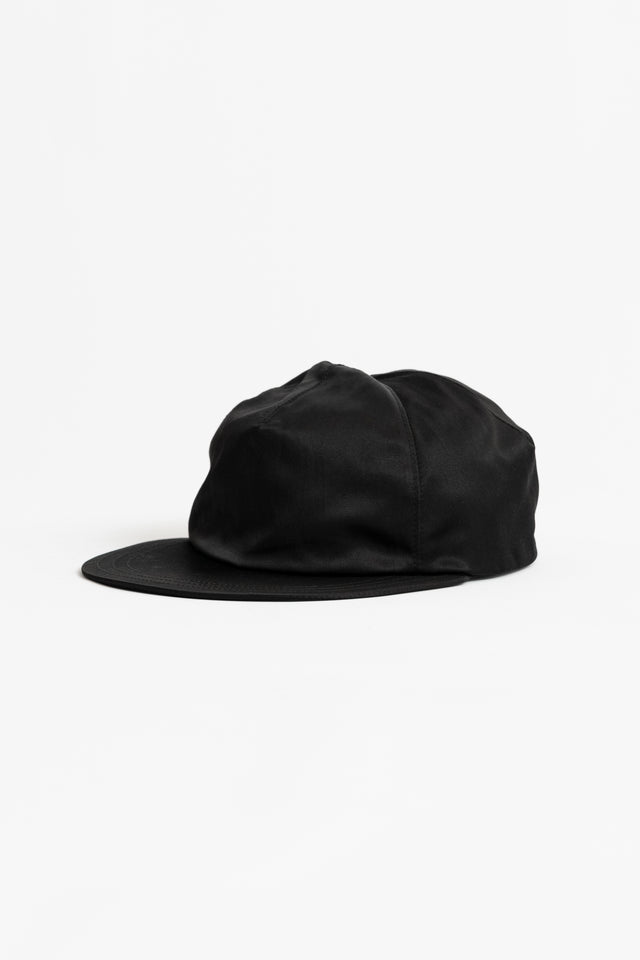 Found Feather Japan SS24 Unisex Hat Collection 2 Panel Trucker Cap Rayon Cotton Dyed Satin Black Calculus Online Shop Canada