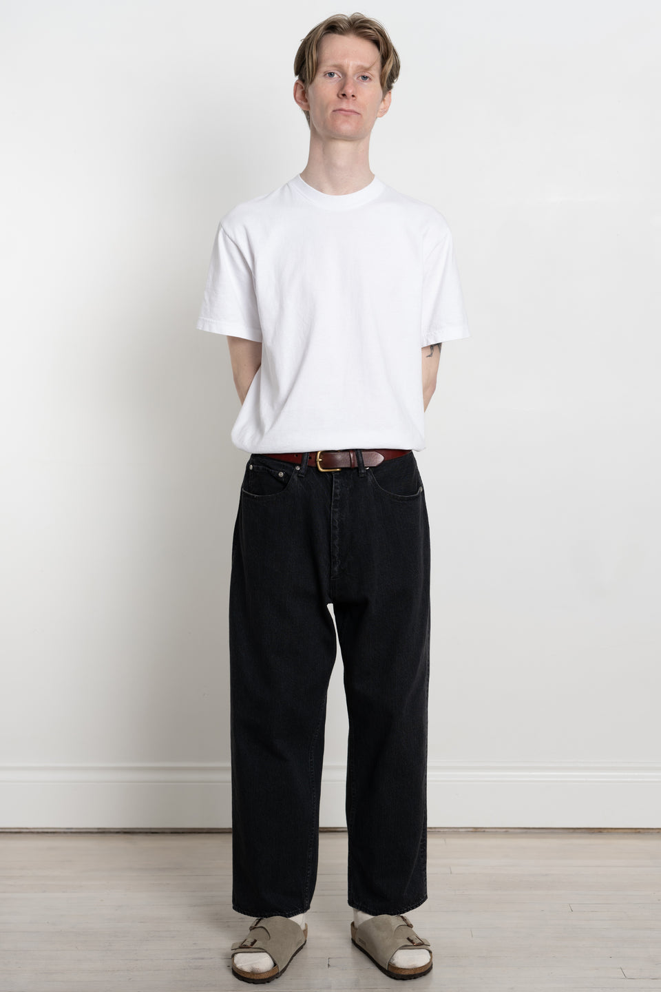 ENDS and MEANS spring summer 2024 SS24 24SS Men's Collection from Japan 5 pockets baggy denim washed black