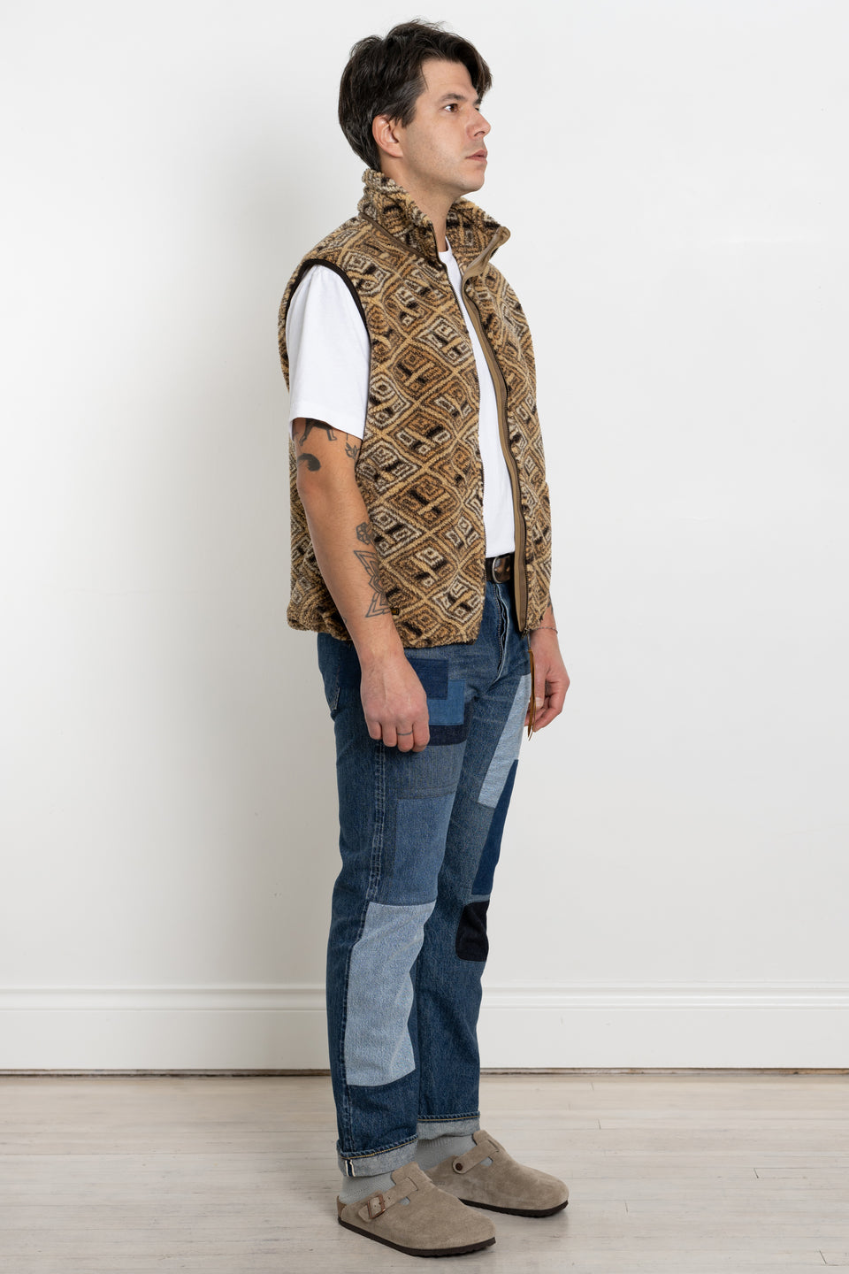 orSlow Japan 23AW FW23 Men's Collection African Pattern Boa Fleece Vest Calculus Victoria BC Canada