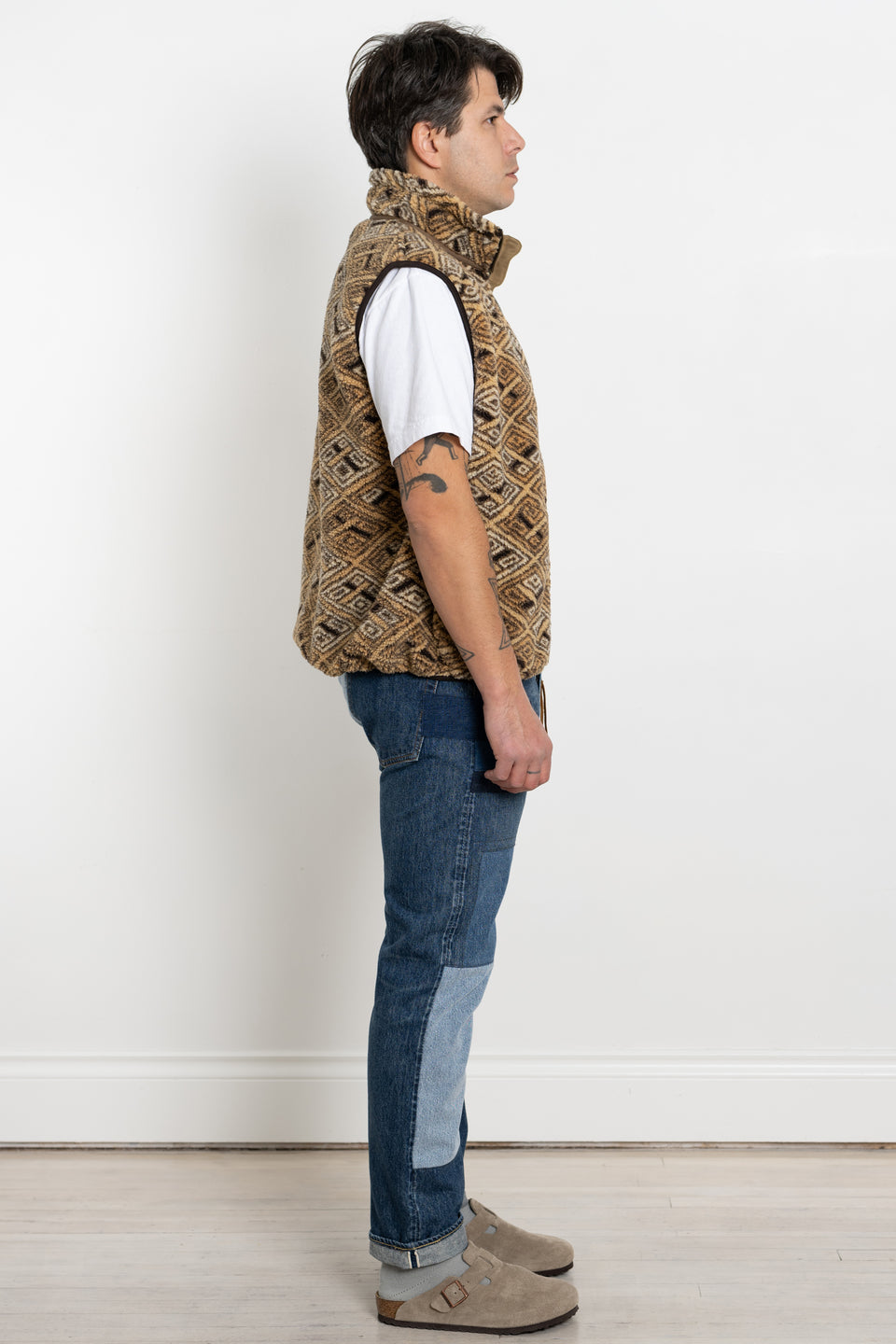 orSlow Japan 23AW FW23 Men's Collection African Pattern Boa Fleece Vest Calculus Victoria BC Canada