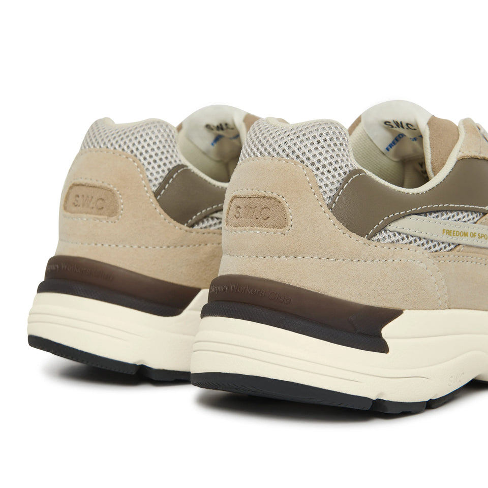 Stepney Workers Club East London FW23 Men's Collection Amiel S-Strike Suede Mix Sand Calculus Victoria BC Canada