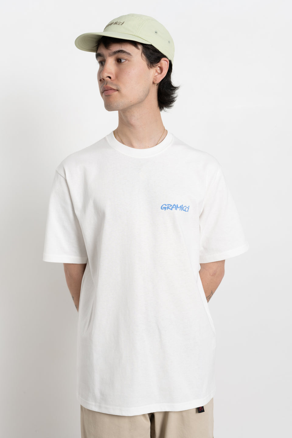 Gramicci Japan SS24 Men's Collection Calculus Clothing Online Canada Carabiner Tee White
