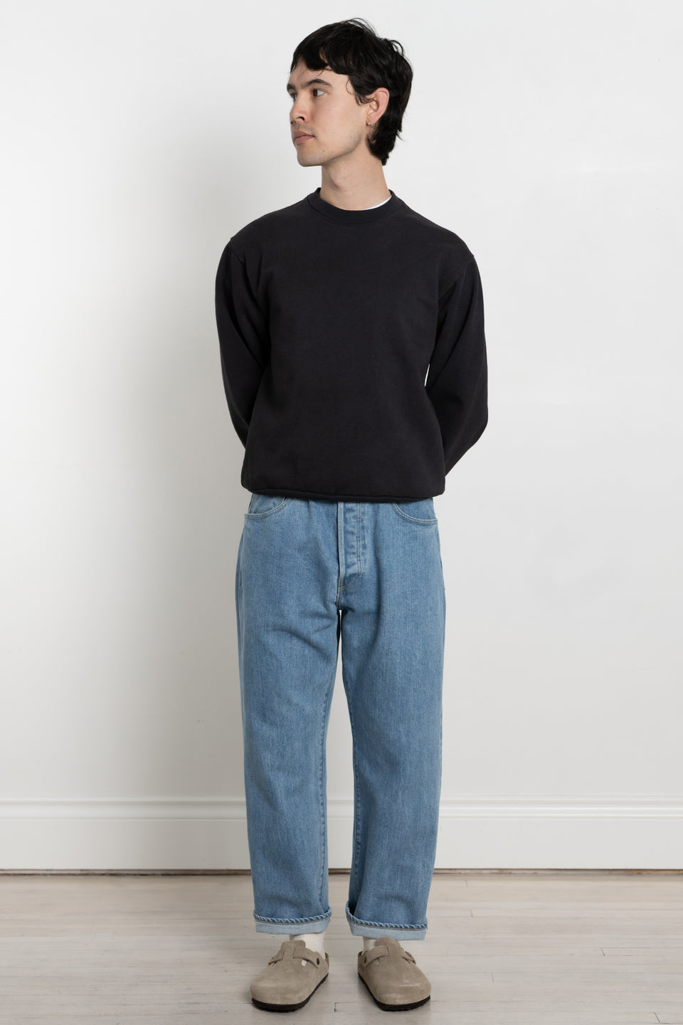 Garment Dyed US Cotton Heavy Fleece Crewneck Sweatshirt Men's Made in USA Calculus Online