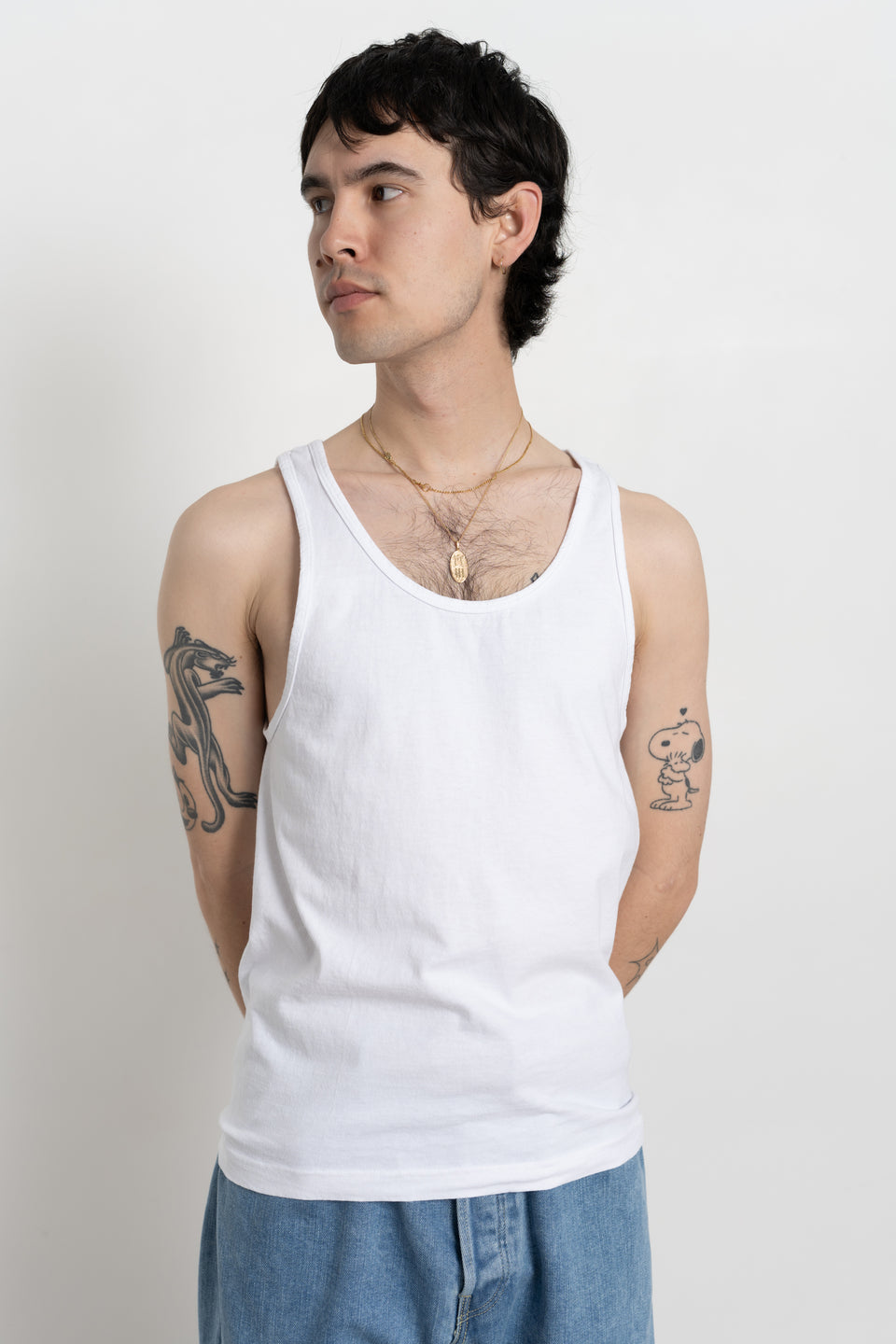 Garment Dyed US Cotton Tank White Men's Made in USA Calculus Online