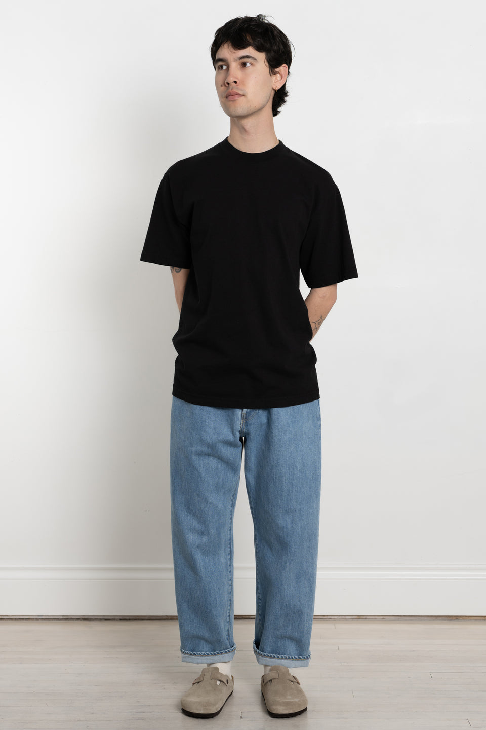 Garment Dyed US Cotton Tee Black Men's Made in USA Calculus Online