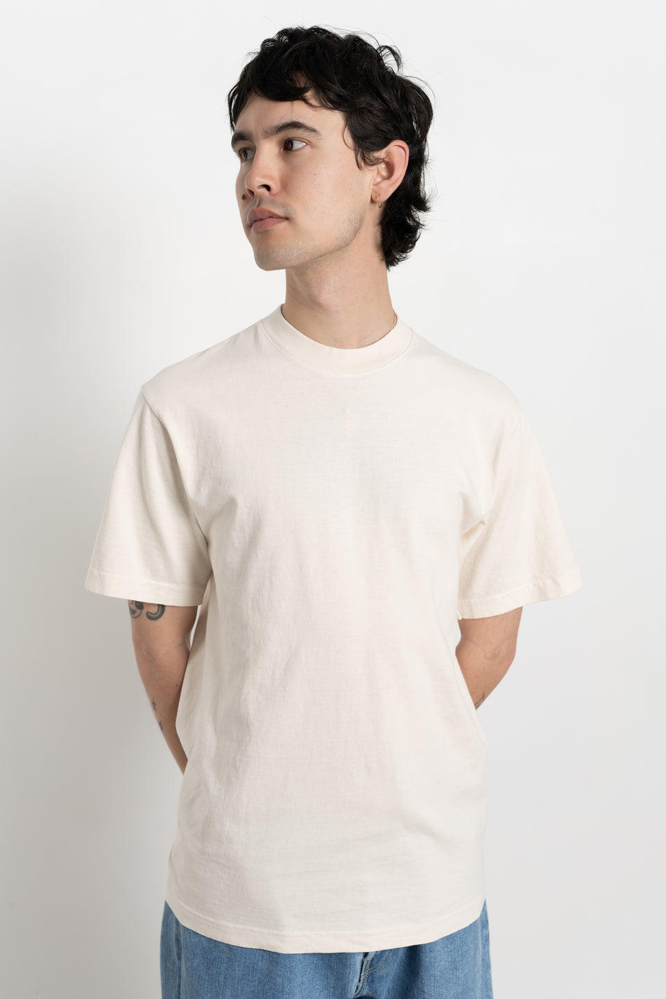 Garment Dyed US Cotton Tee Écru Men's Made in USA Calculus Online