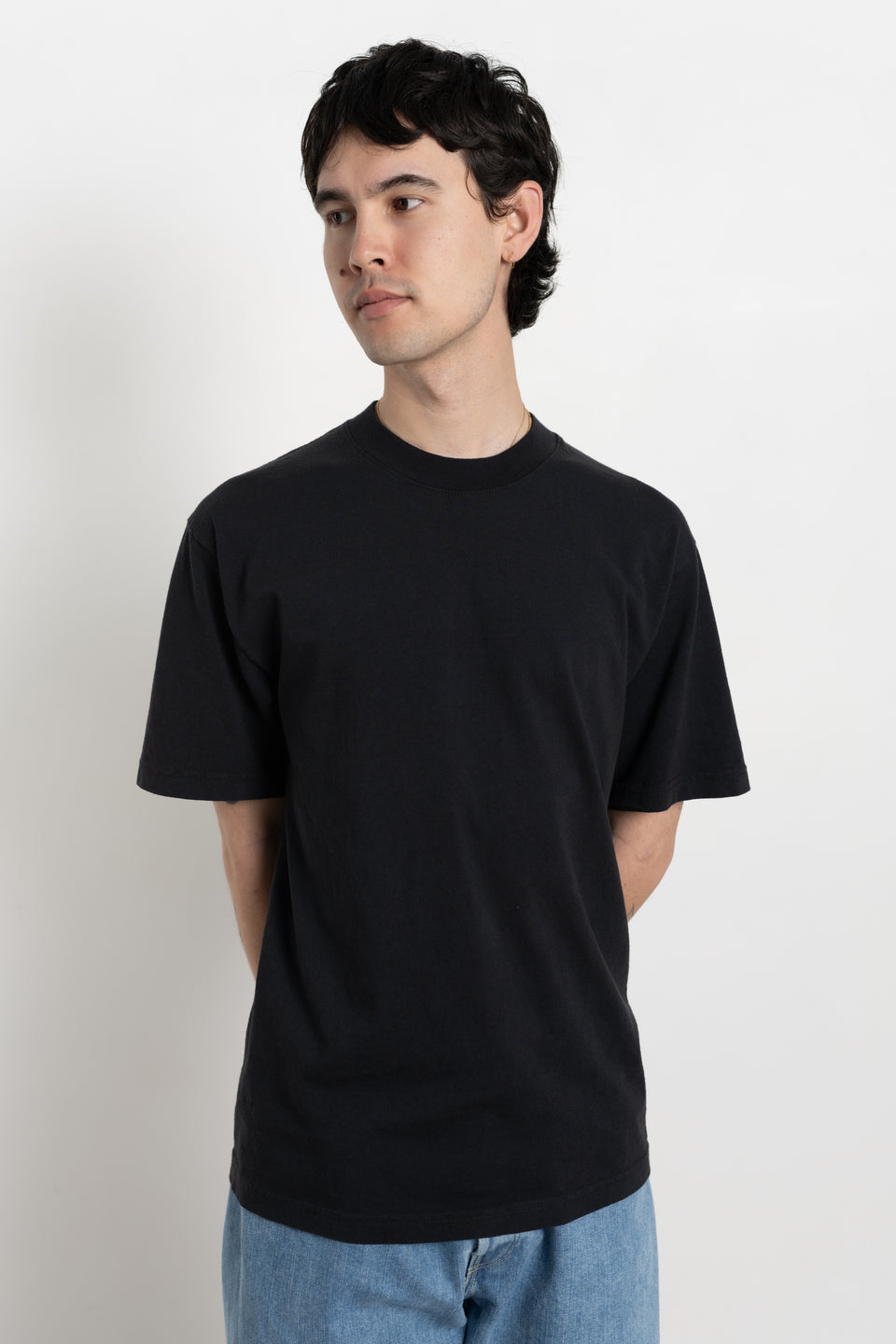Garment Dyed US Cotton Tee Black Men's Made in USA Calculus Online