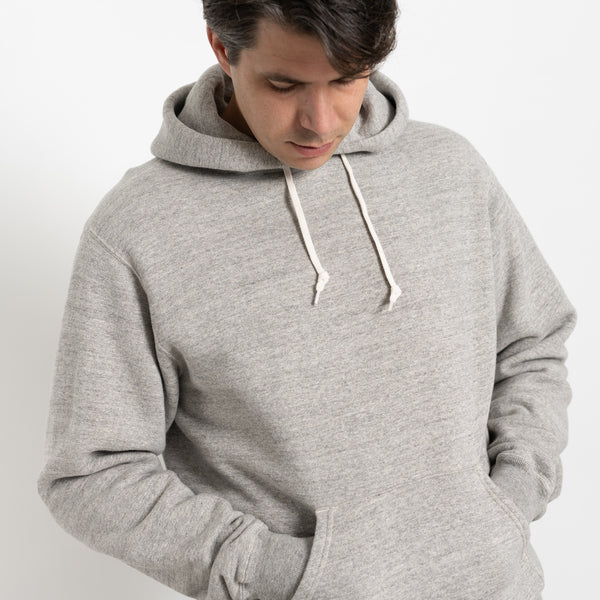 Loop Wheel Hooded Sweatshirt Heather Grey / Calculus Victoria