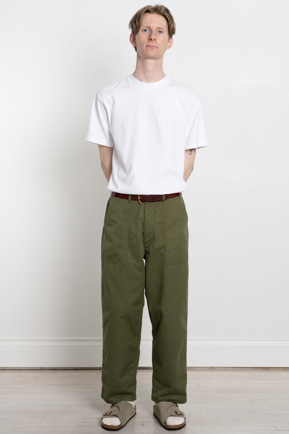 HATSKI Made in Japan 24SS Men's Collection Loose Tapered Utility Trouser Olive Calculus Victoria BC Canada