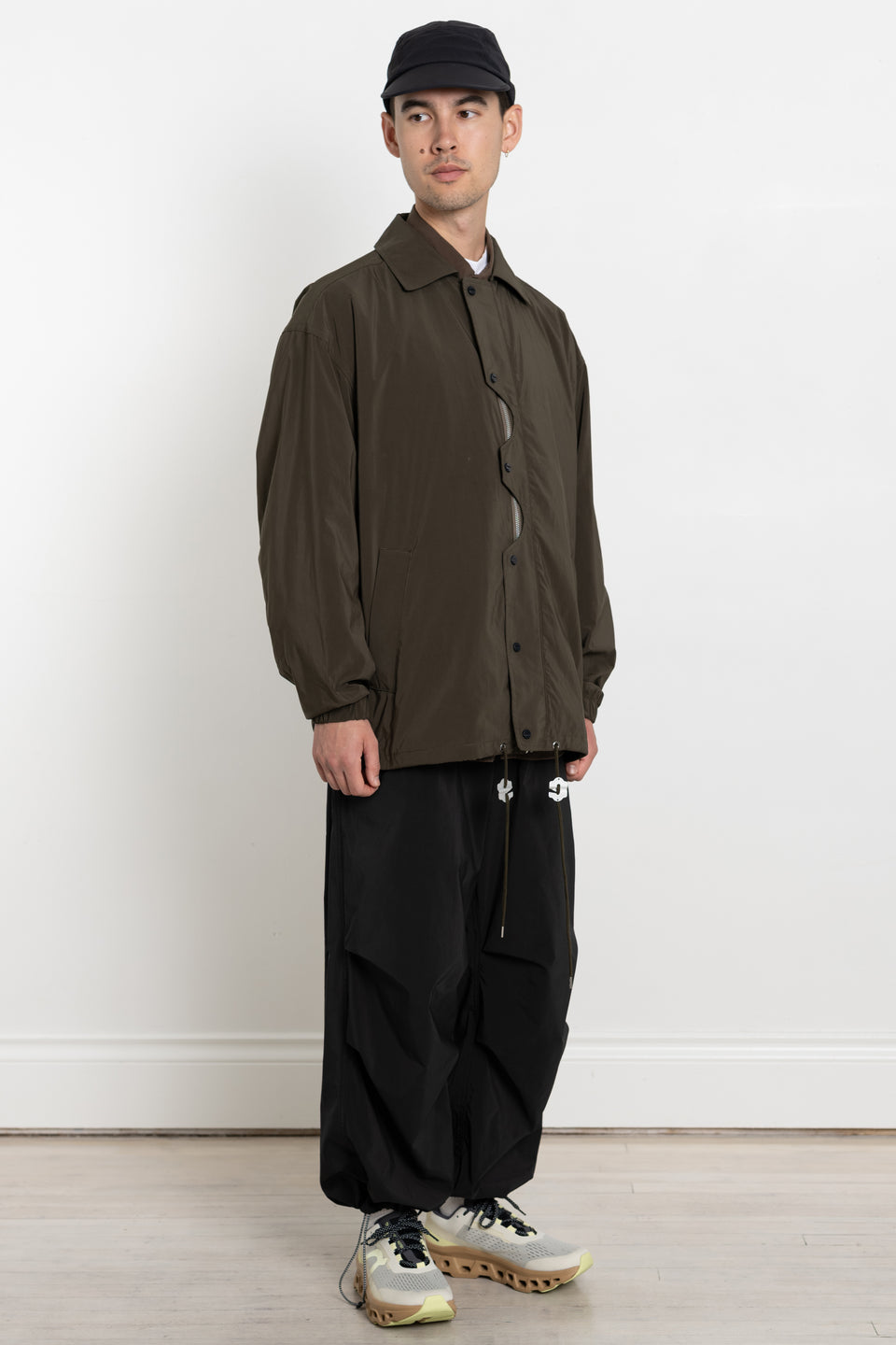 meanswhile Japan AW23 FW23 Men's Collection Odd Job Flap Coach Jacket Olive Calculus Victoria BC Canada