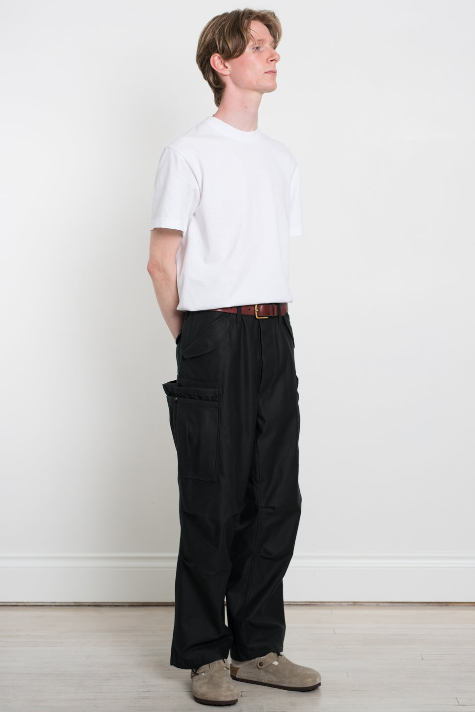 Sassafras SS23 Made in Japan SF-232009 Overgrown Pants Back Satin Black Calculus Victoria BC Canada