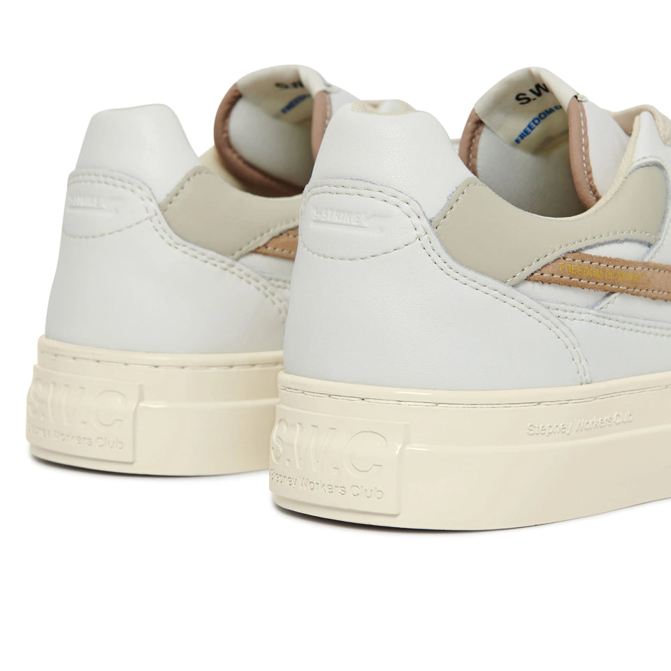 Stepney Workers Club East London FW23 Men's Collection Pearl S-Strike Leather White / Earth Calculus Victoria BC Canada