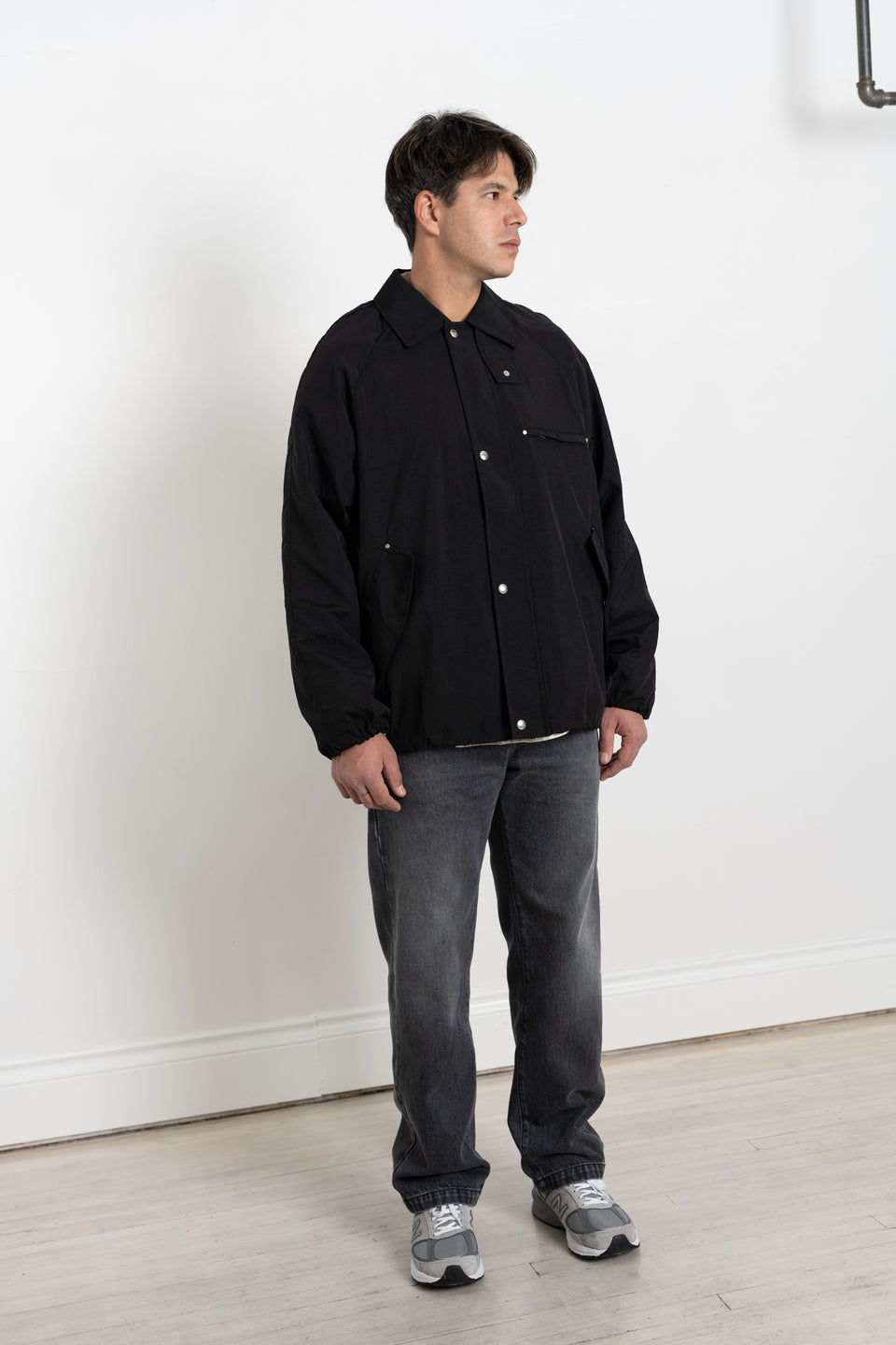 mfpen AW23 or FW23 Men's Collection Prestige Jacket Recycled Black Ripstop Recycled Nylon Calculus Victoria BC Canada