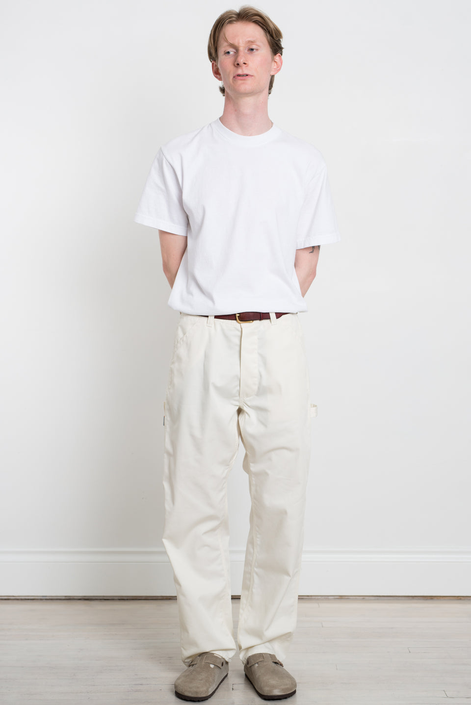 Sassafras SS23 Made in Japan SF-232015 Pruner Pants T/C Chino White Calculus Victoria BC Canada