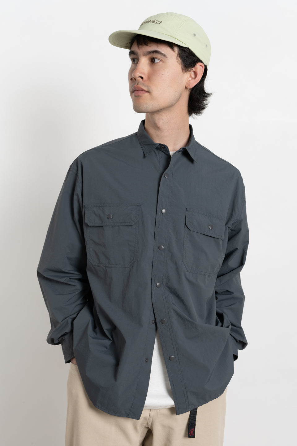 Gramicci Japan SS24 Men's Collection Calculus Clothing Online Canada Stance Shirt Slate Blue