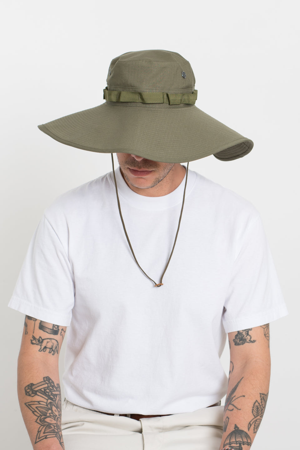 OrSlow 23SS SS23 03-23W-76 US Army Wide Brim Jungle Hat Rip Stop Army Green Calculus Victoria BC Canada