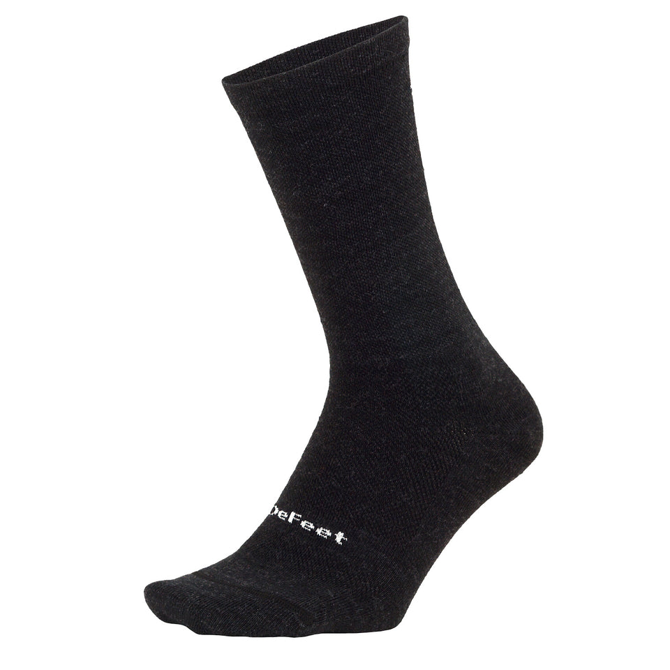 DeFeet Made in USA Cycling Running Performance Socks Wooleator Pro 6" D-Logo Charcoal Calculus Victoria BC Canada