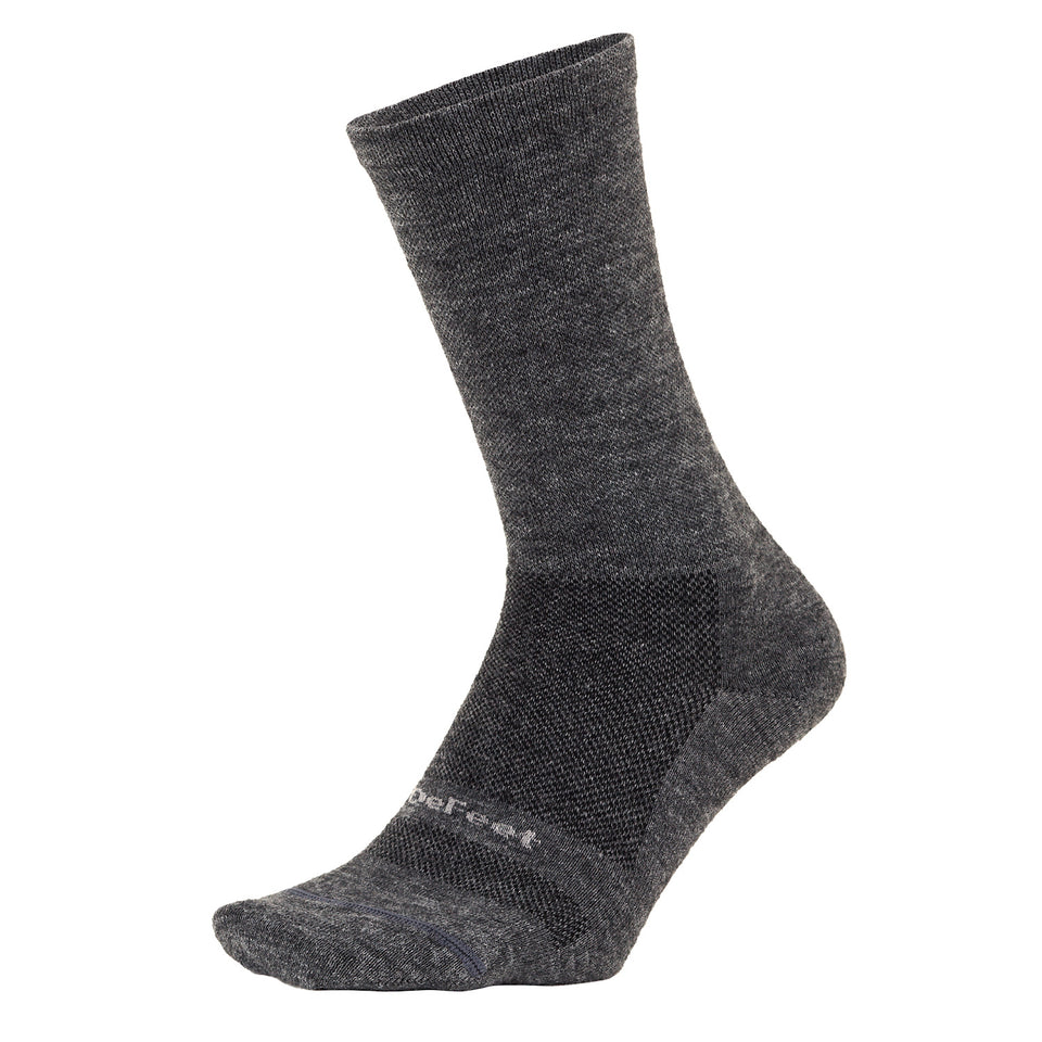 DeFeet Made in USA Cycling Running Performance Socks Wooleator Pro 6" D-Logo Gravel Grey Calculus Victoria BC Canada