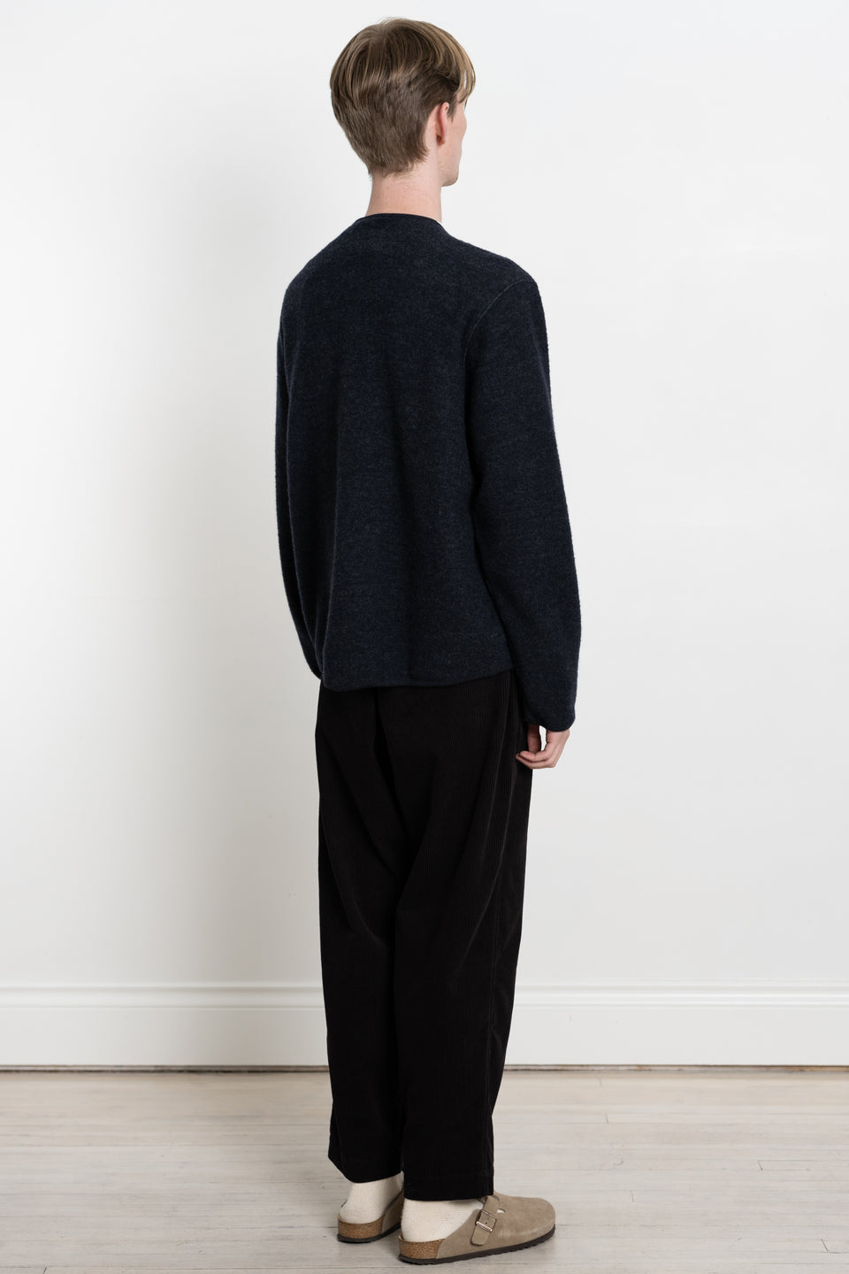 Zip Liner Jacket Soft Wool / Cotton Knit Blue