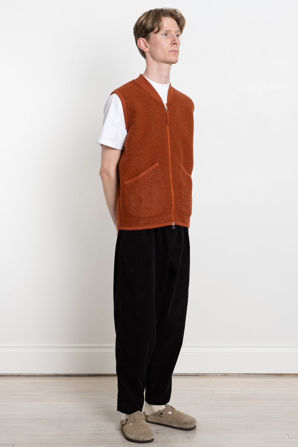 Zip Waistcoat Wool Fleece Indigo / Calculus Victoria