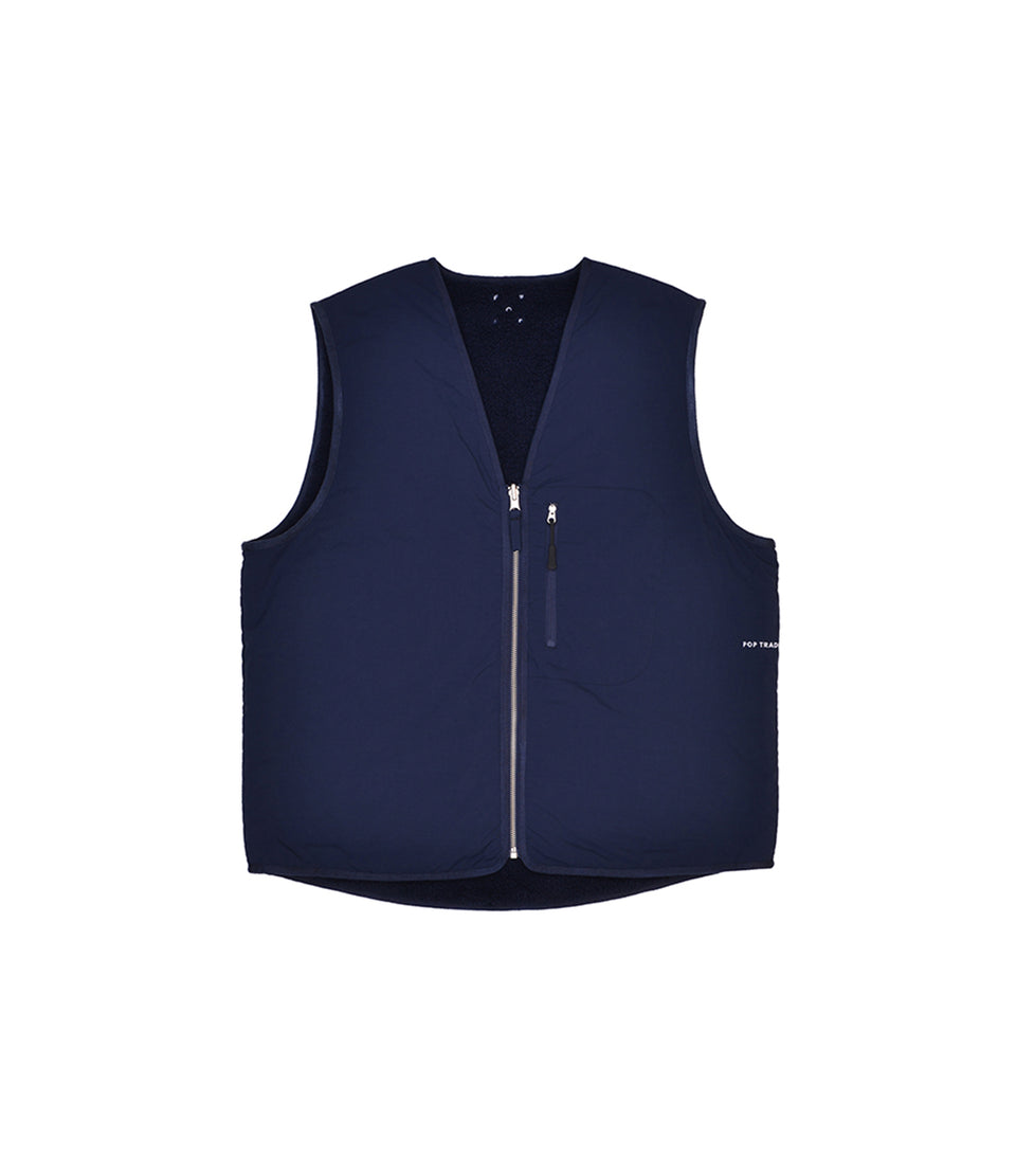Pop Trading Company AW21 FW21 Amsterdam Harold Reversible Vest Navy Calculus Victoria BC Canada