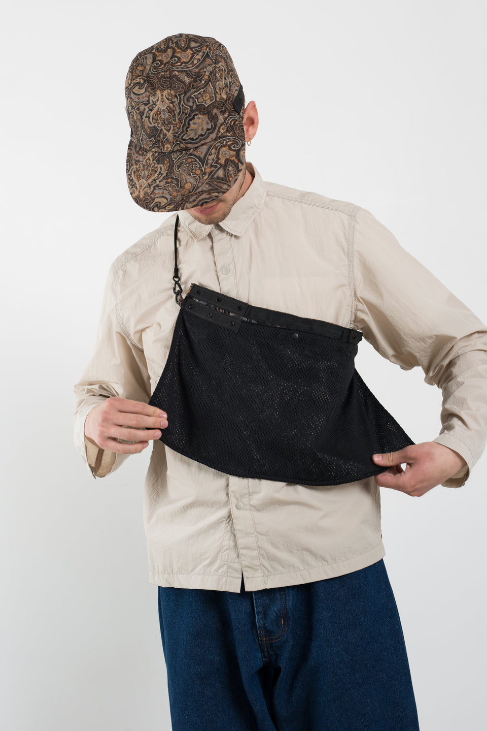 Found Feather SS22 Japan 4 Panel Packable Awning Cap Brown Paisley Calculus Victoria BC Canada