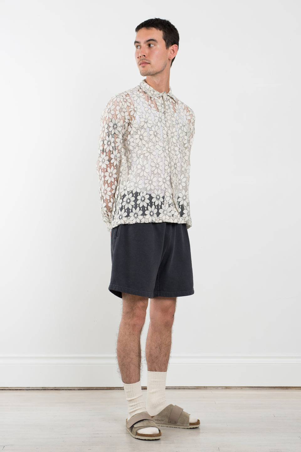 Bode Emily New York PF22 SS22 Daisy Lace LS Shirt White / Black Calculus Victoria BC Canada