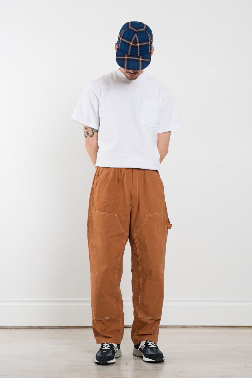 ENDS and MEANS SS22 EM221P02 Japan Double Knee Painter Pants Persimmon Calculus Victoria BC Canada