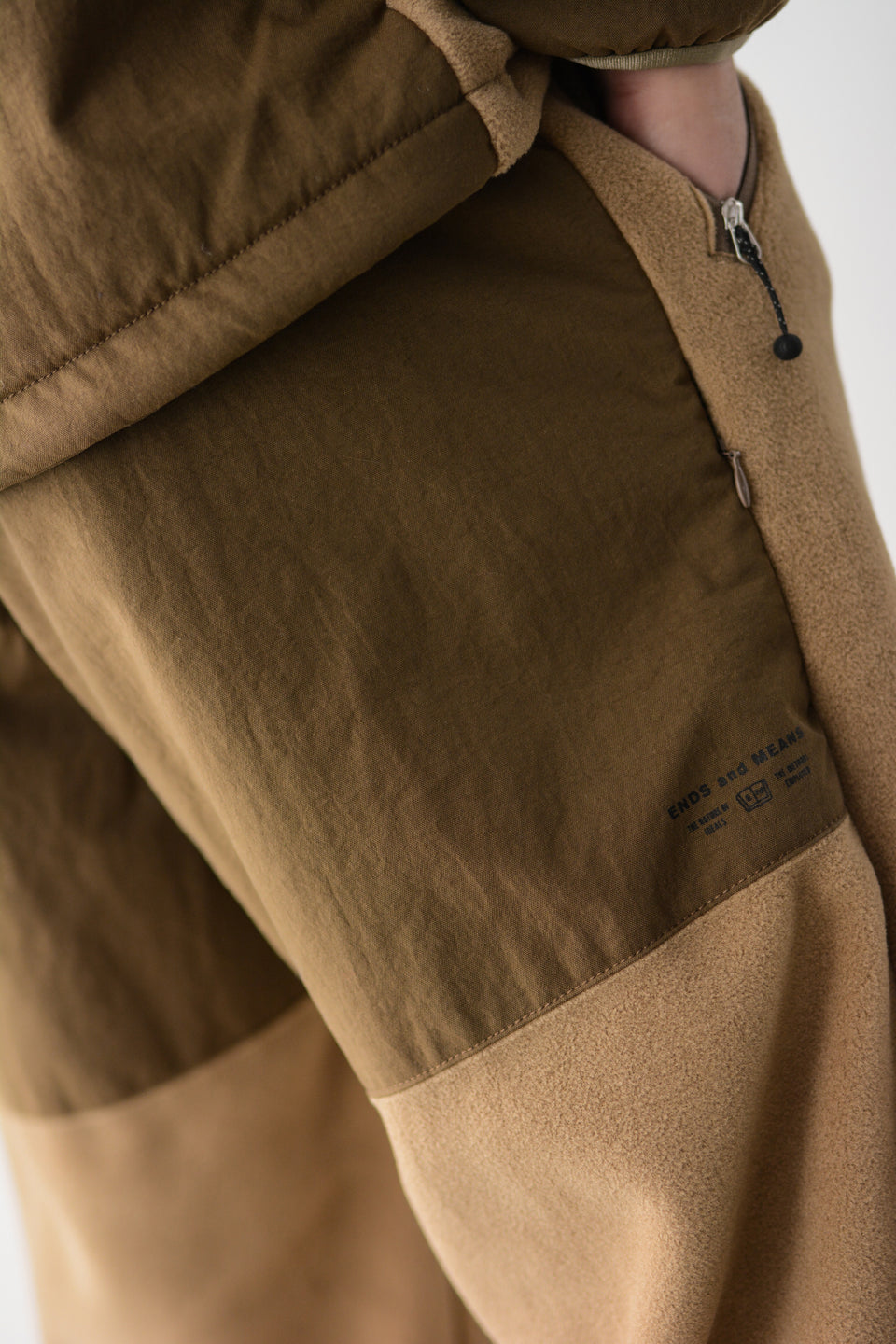 ENDS and MEANS Japan AW21 FW21 Tactical Fleece Trousers Brown Beige Calculus Victoria BC Canada